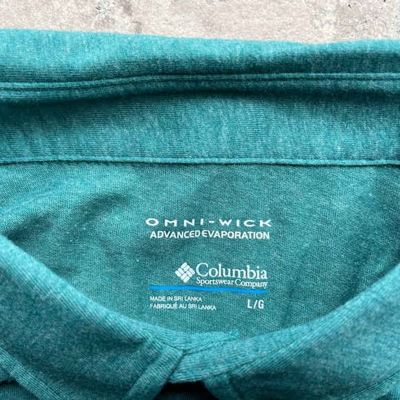 Columbia Men’s LG Omni-Wick Green Polo - Picture 5 of 7